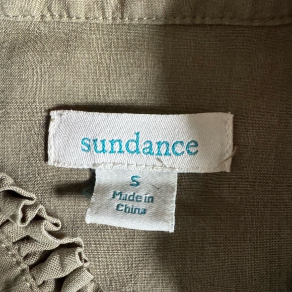 Sundance Adrienne maxi long midi Shirt Dress Olive Green button front small - Picture 3 of 12